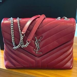 Yves Saint Laurent Medium LouLou Handbag in Burgundy